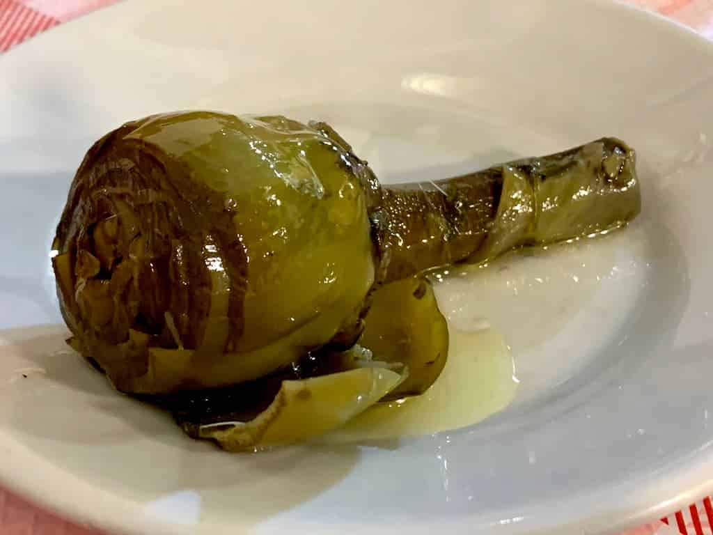 Carciofi alla Romana, the Roman-style artichokes, are a popular Roman dish