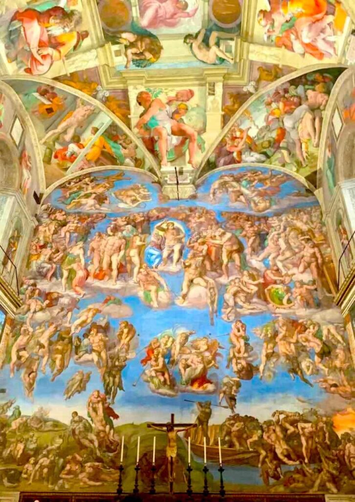 Michelangelo’s Last Judgment fresco in Sistine Chapel in Vatican Museums. It is a must-see in the Vatican