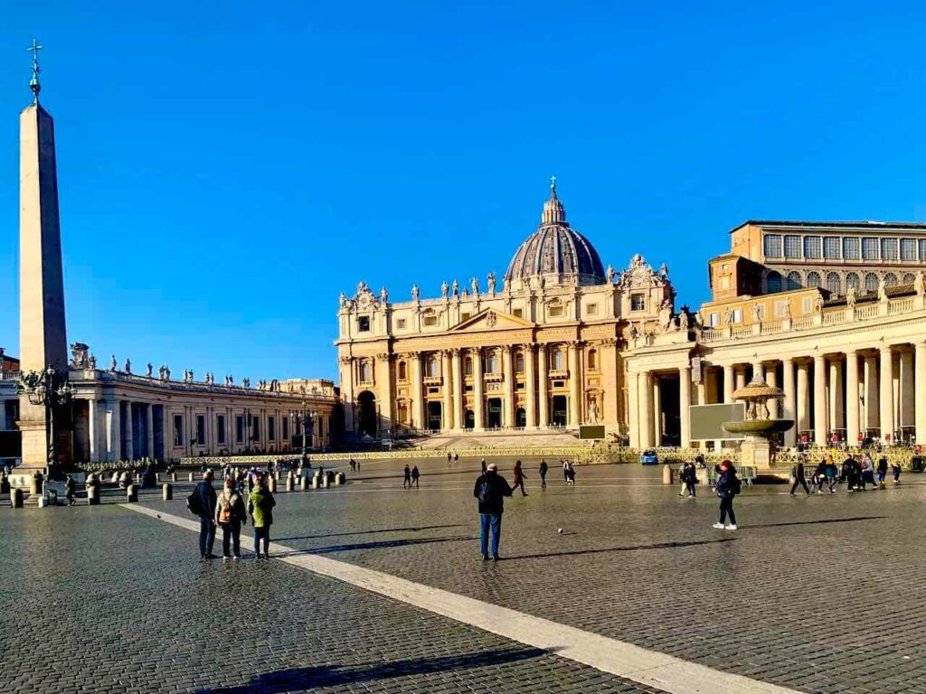 St Peter’s Basilica and St Peter’s Square in the Vatican. They are the essential stops on any pilgrimage to the Vatican